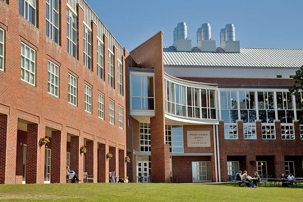 Part of the exterior of the Alfond Center for Health Sciences on the Biddeford Campus